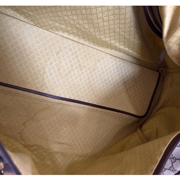 Gucci Vintage GG Supreme Boston Duffle Bag Brown Monogram Weekender Travel Bag - Picture 14 of 16